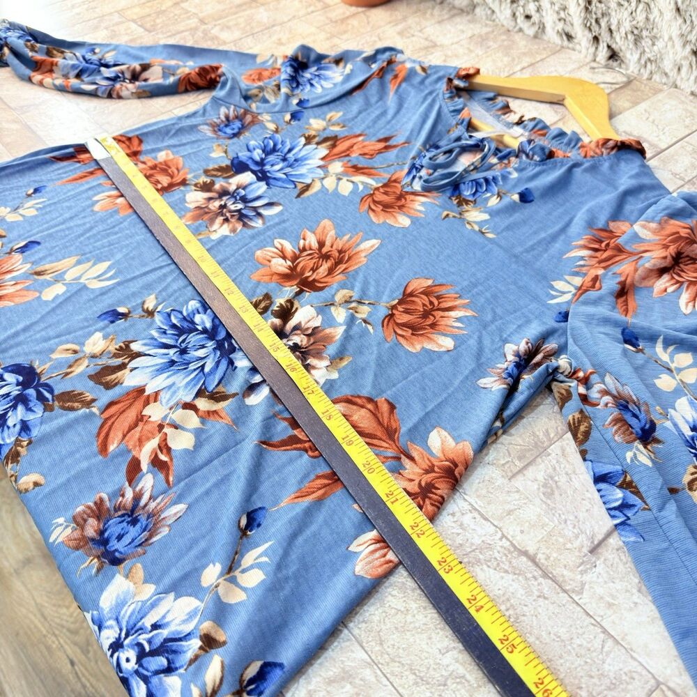 NEW DEAR SCARLETT Women's L Lizzy Long Sleeve Floral V-Neck Blouse - Picture 9 of 12